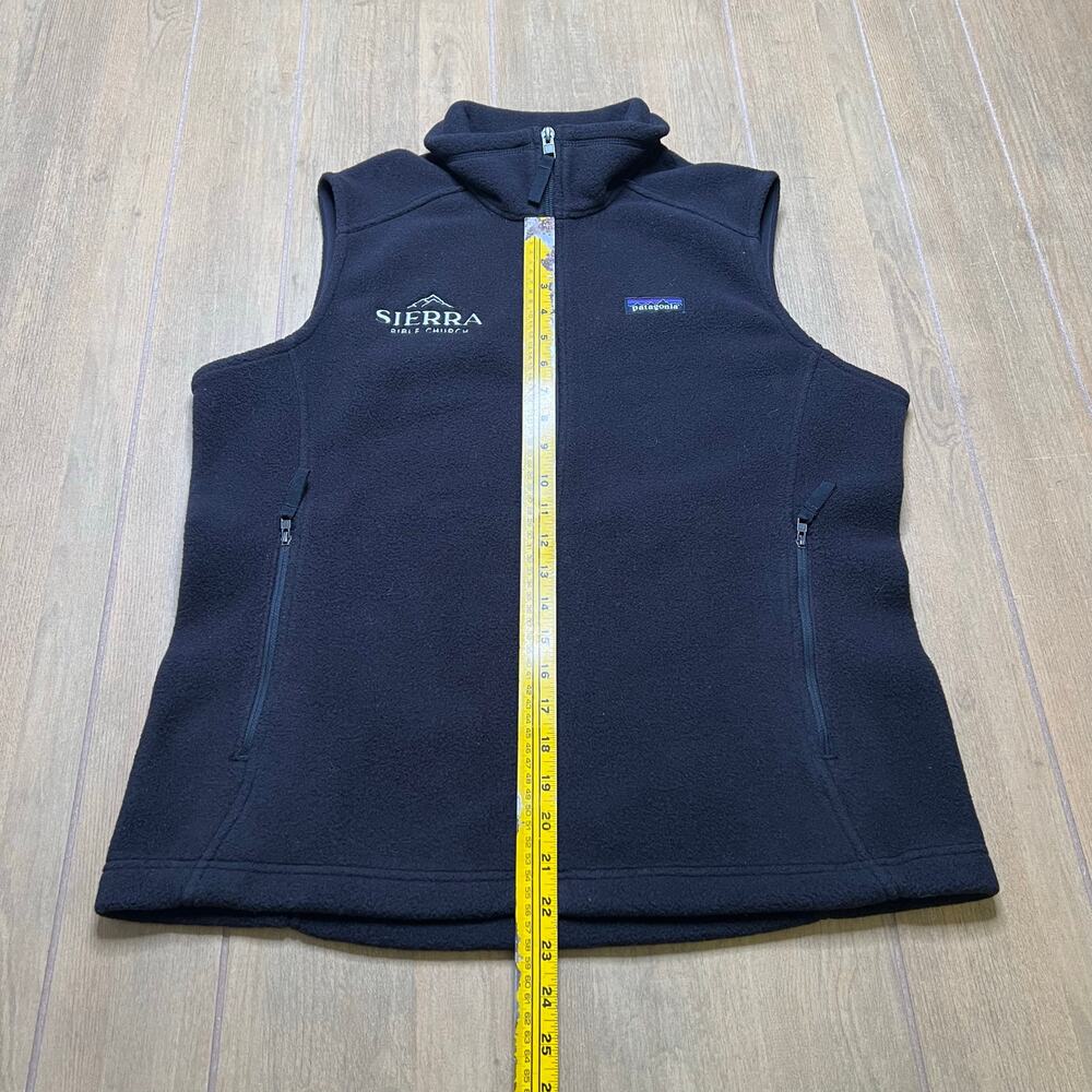 Patagonia Synchilla Fleece Vest Womens L Black Full Zip Sierra Church Logo - Picture 6 of 15